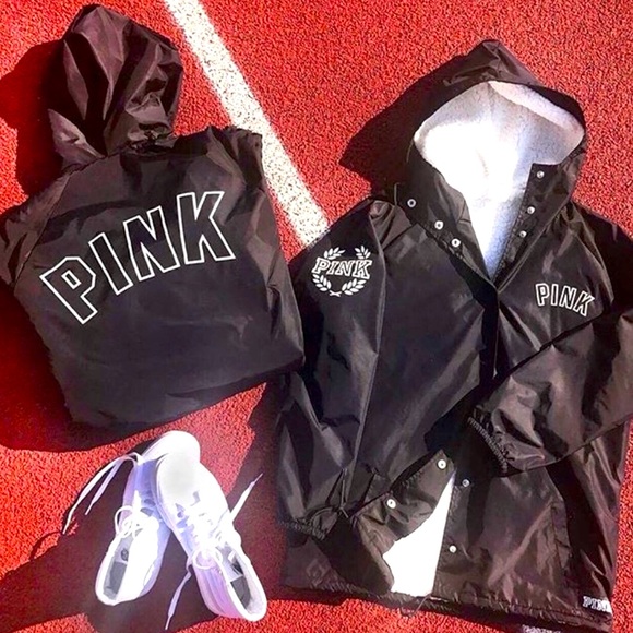VS Pink Limited Edition Sherpa Lined Coach Jacket